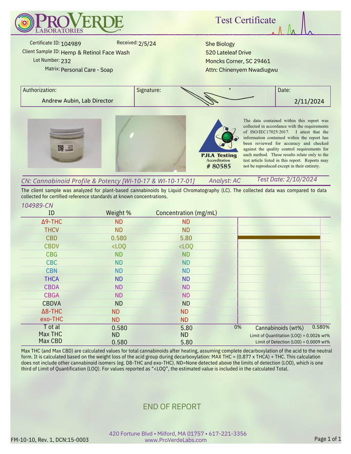 Repair Hemp & Retinol Face  & Body Wash