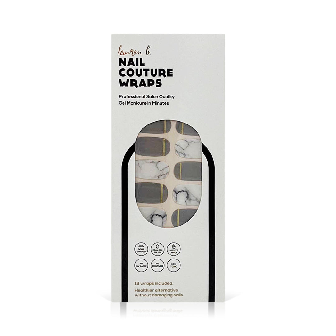 Grey & Gold Marble Gel Nail Wrap