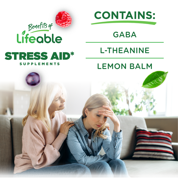 Stress gummies with l theanine, lemon balm and Gaba for Teens
