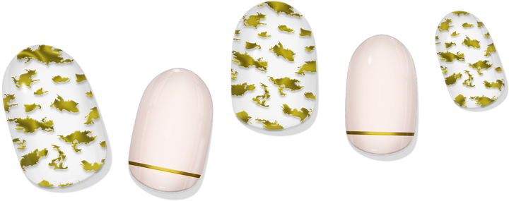 Gold Leaf & Blush Gel Nail Wrap Easy Non-Toxic No Dry Time