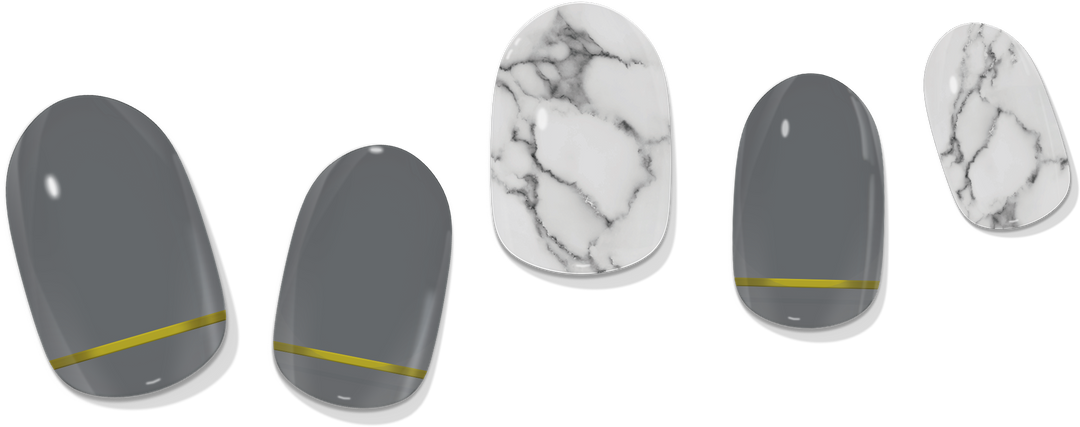 Grey & Gold Marble Gel Nail Wrap