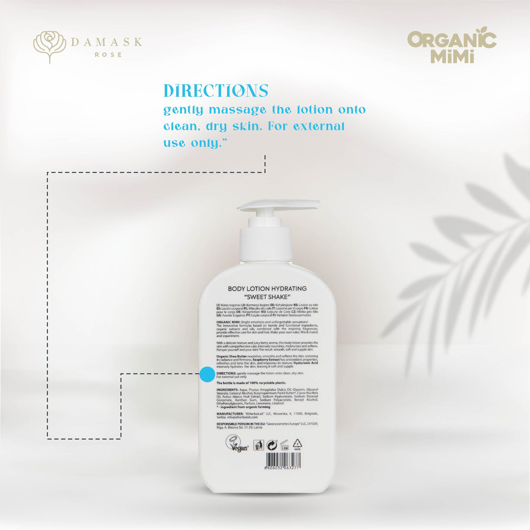ORGANIC MIMI, BODY LOTION HYDRATING SWEET SHAKE, 300 ml