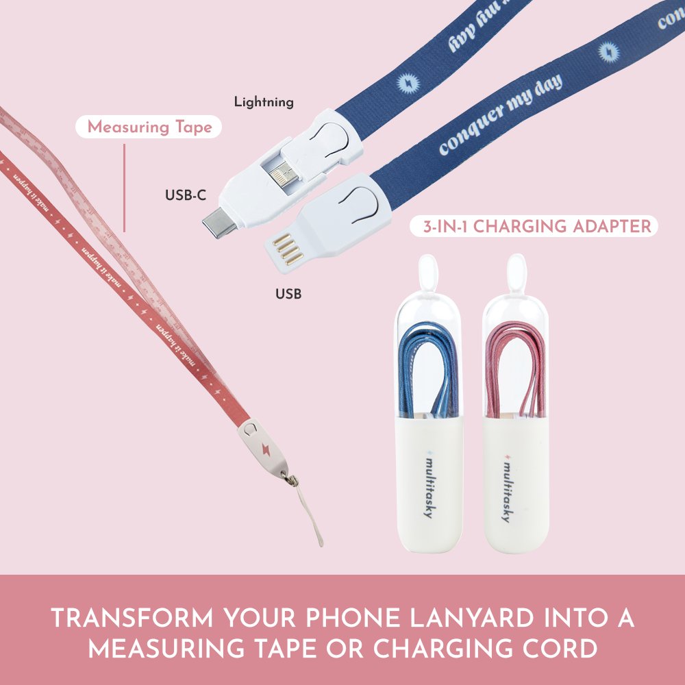 3-in-1 Charging Cord Phone Lanyard / Measuring Tape