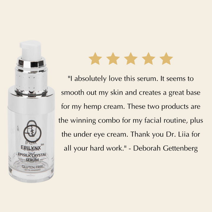 Vegan EpiSilk, Crystal Wrinkle Smoothing Face Serum - Intense Brightening and Firming Wrinkle Fix for Sensitive Skin