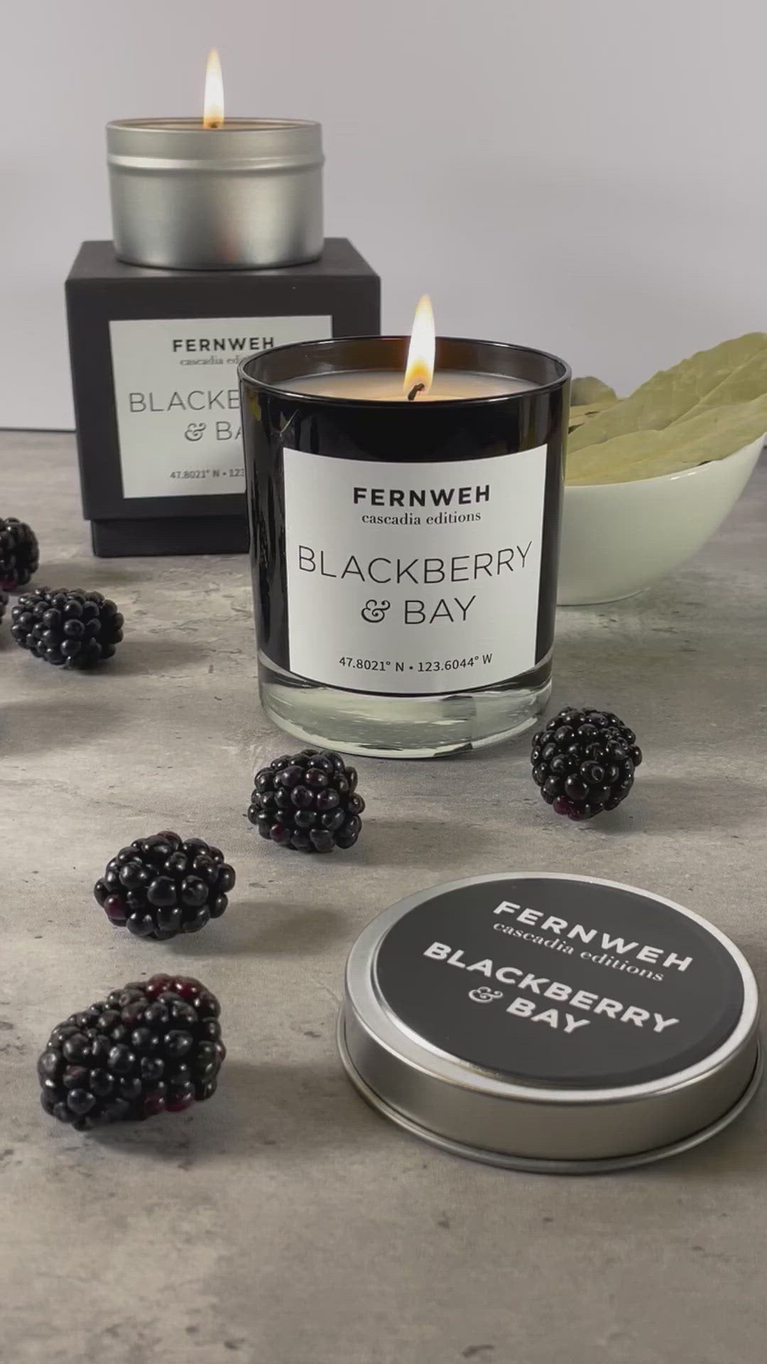 Blackberry & Bay Scented Soy Candle
