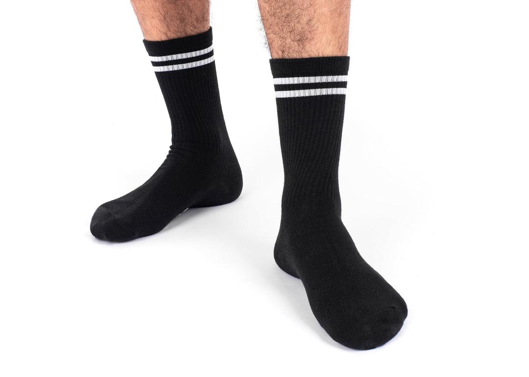 Striped Hemp Socks in Black