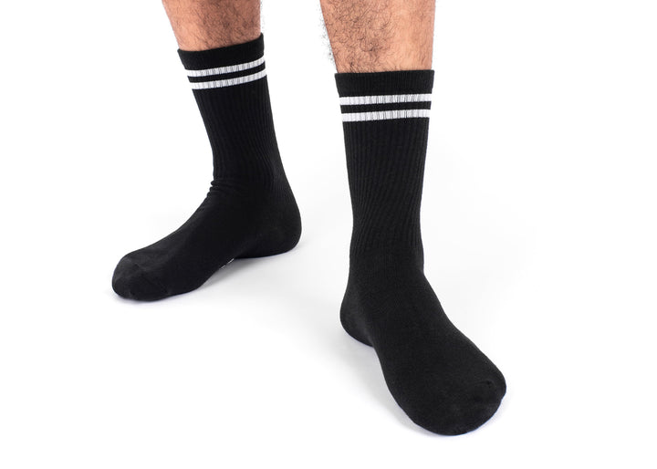 Striped Hemp Socks in Black