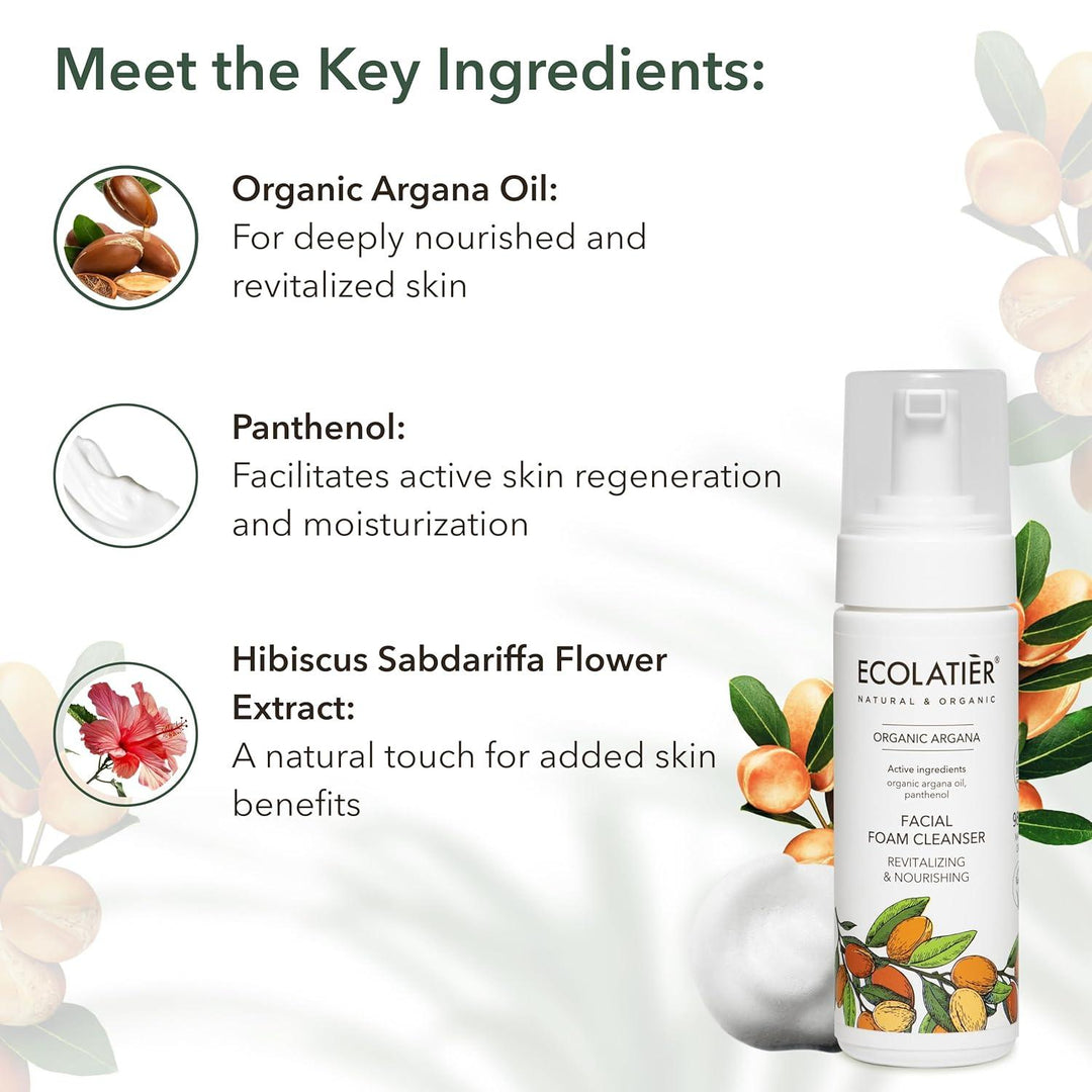 x-Facial Foam Cleanser Revitalizing & Nourishing  Organic Argana