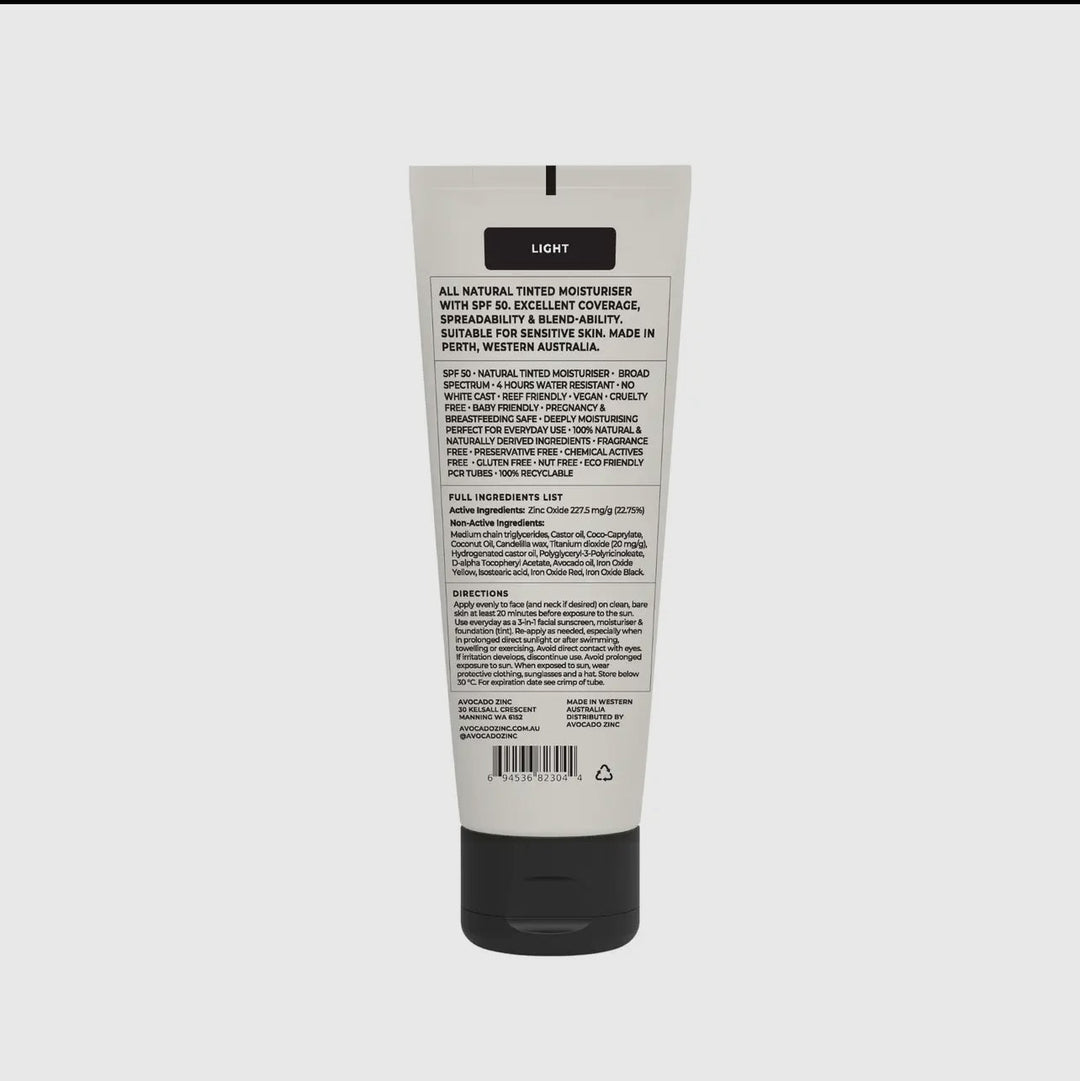 Avocado Zinc SPF 50 Physical Sunscreen Tinted