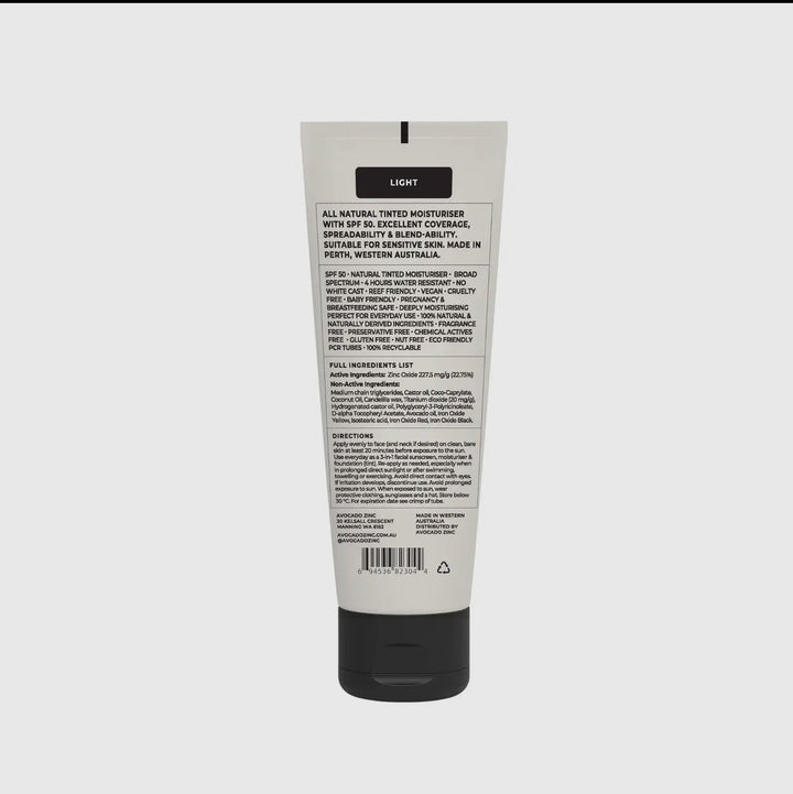 Avocado Zinc SPF 50 Physical Sunscreen Tinted