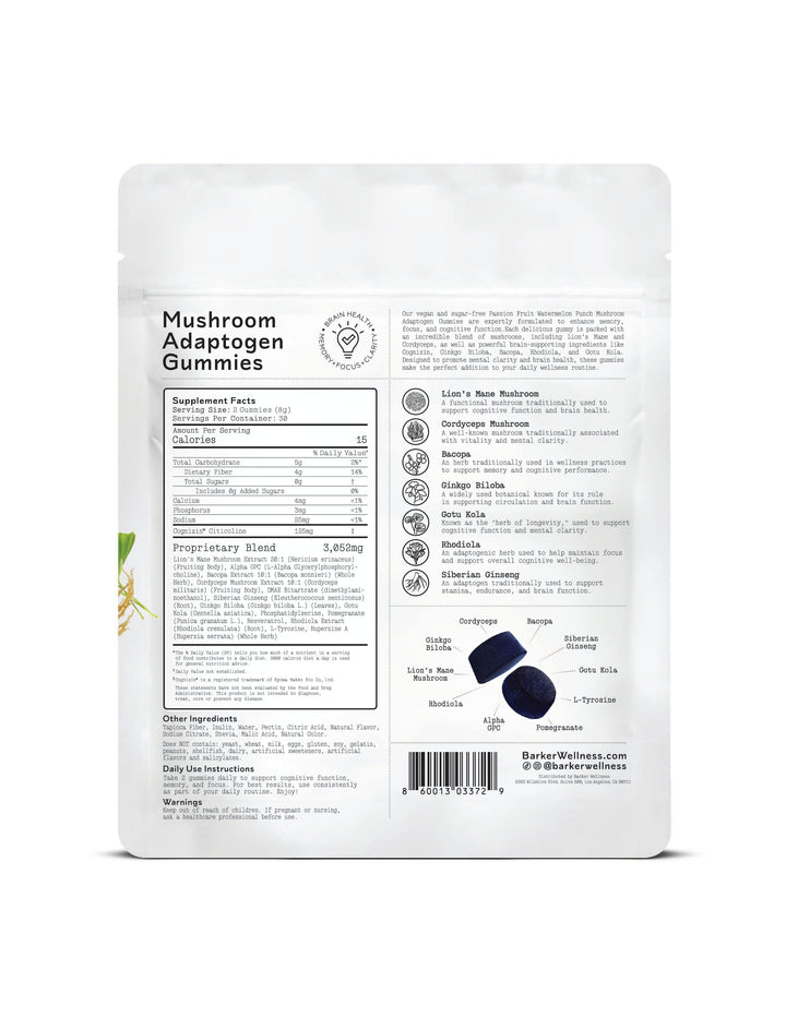 Mushroom Adaptogen Gummies - Focus/Brain Health
