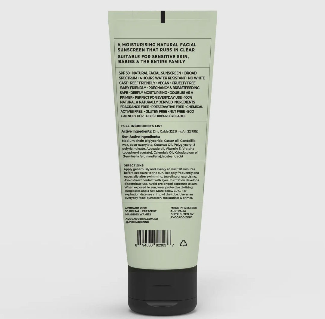 Avocado Zinc SPF 50 Natural Physical Sunscreen