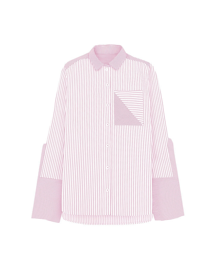 Echo Side Button Boyfriend Stripe Shirt