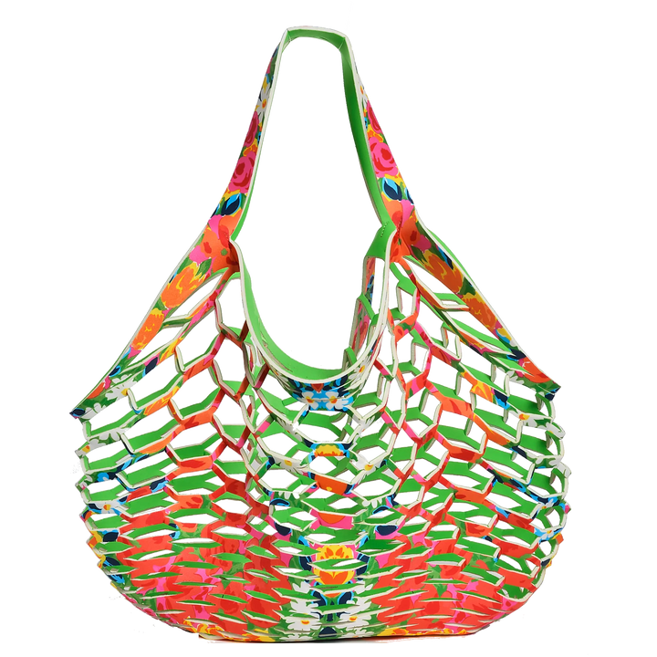 GREEN/FLORAL PRINT - FISHERMAN'S TOTE