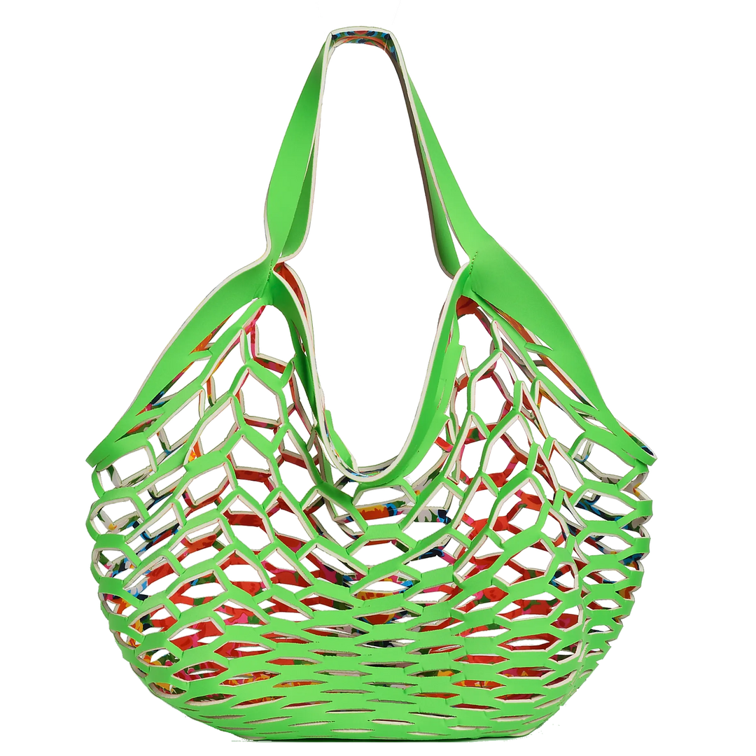GREEN/FLORAL PRINT - FISHERMAN'S TOTE