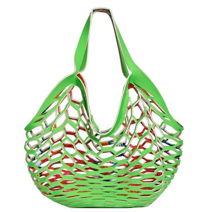 GREEN/FLORAL PRINT - FISHERMAN'S TOTE