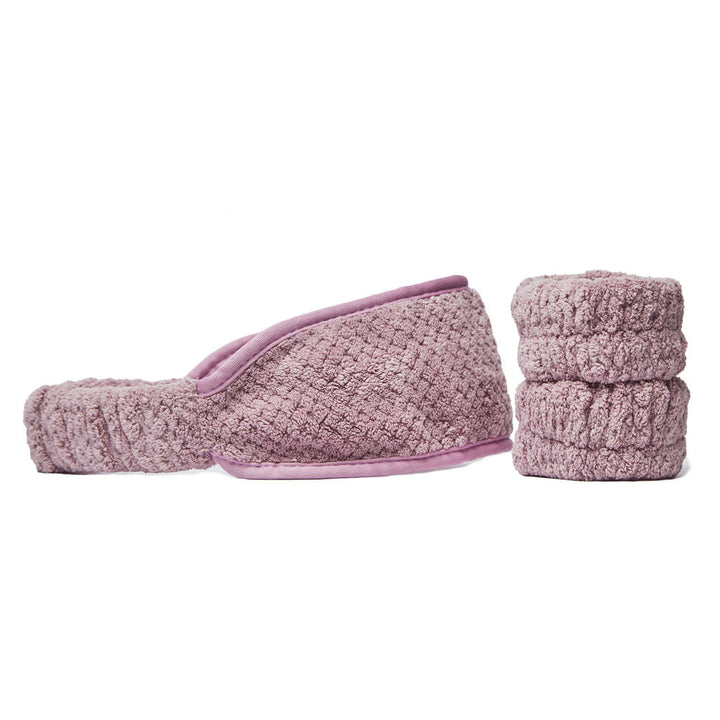 Microfiber Headband and Wrist Band Mauve