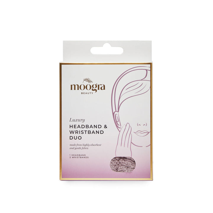 Microfiber Headband and Wrist Band Mauve