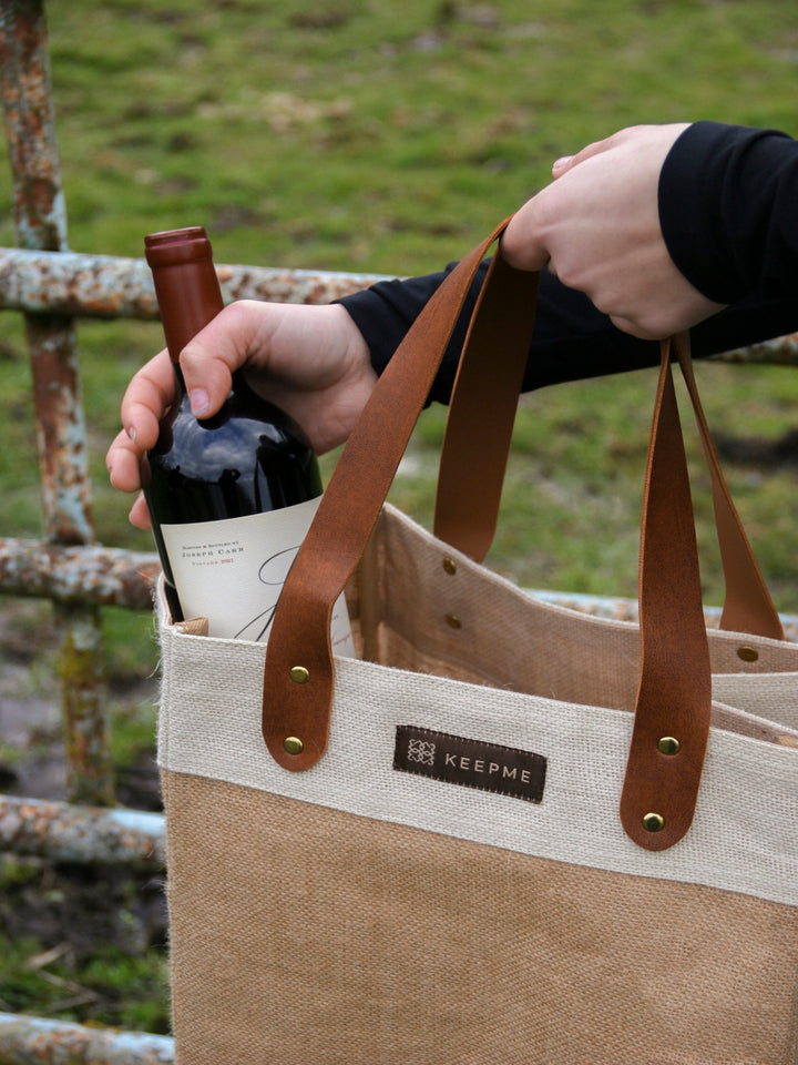 Jute 2-in-1 Convertible Beverage Tote