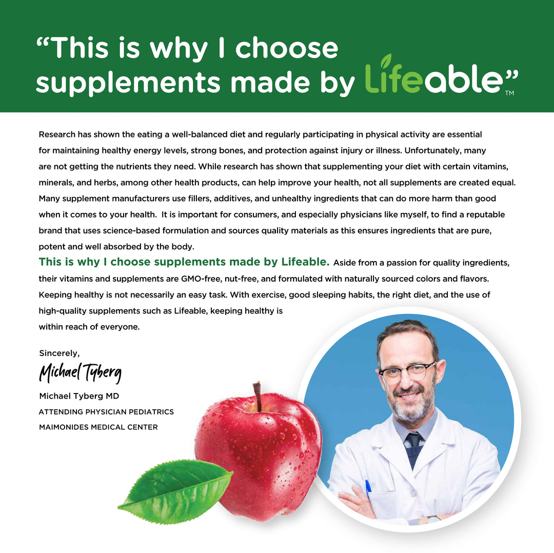 Lifeable Sugar Free Probiotics with Prebiotics Fiber for Kids 90 Gummies