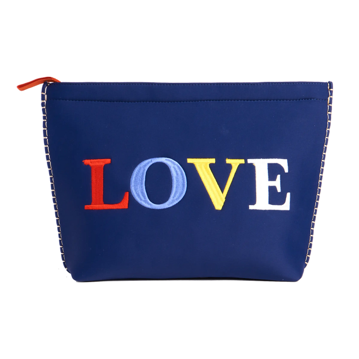 DARK NAVY LOVE EMBROIDERY  - SKIPPER POUCH