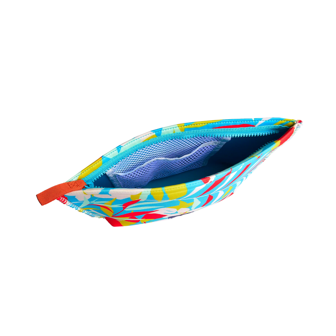 TRÈFLE PARADISE TURQUOISE - LARGE SKIPPER POUCH