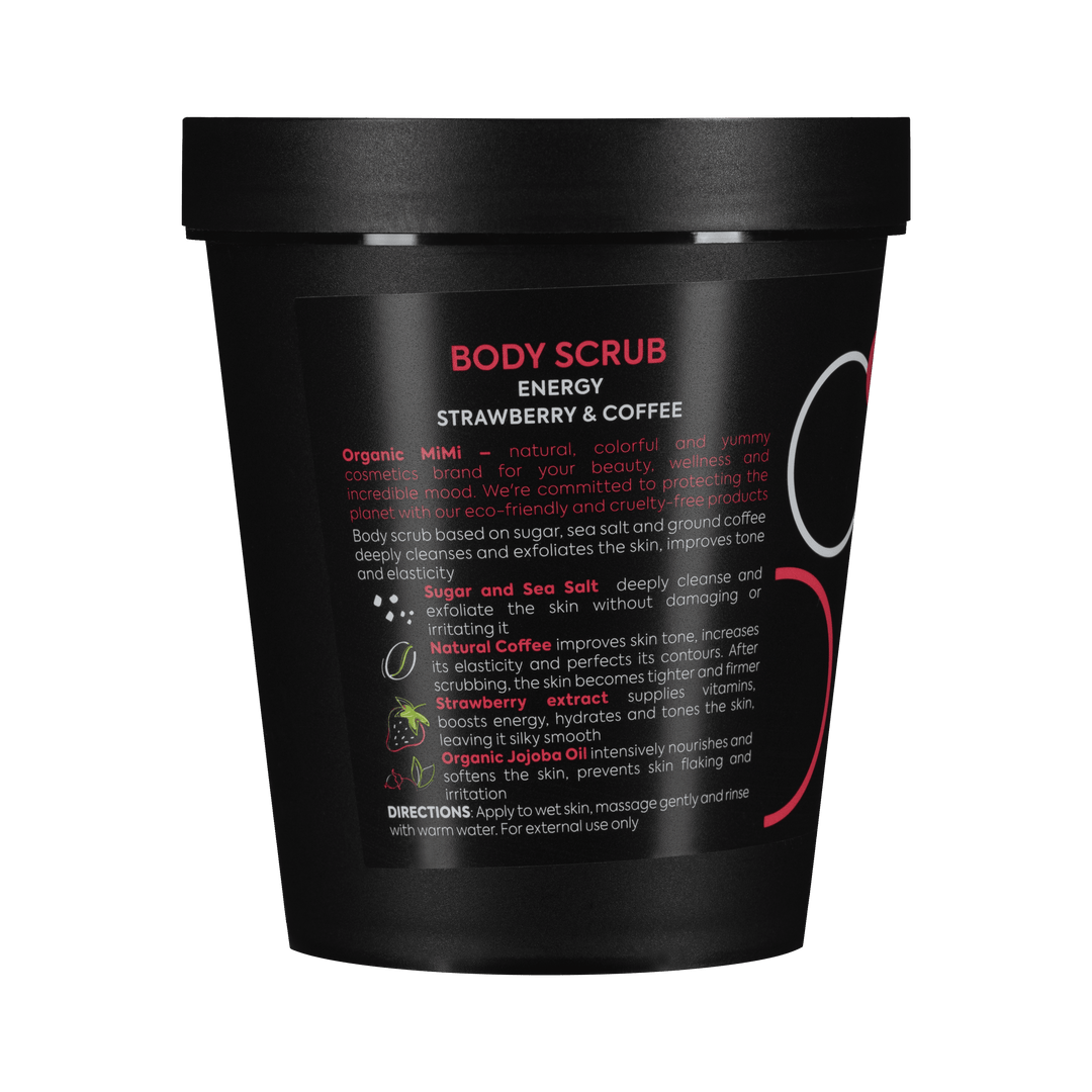 Organic Mimi, Body Scrub Energy Strawberry & Coffee, 250 g