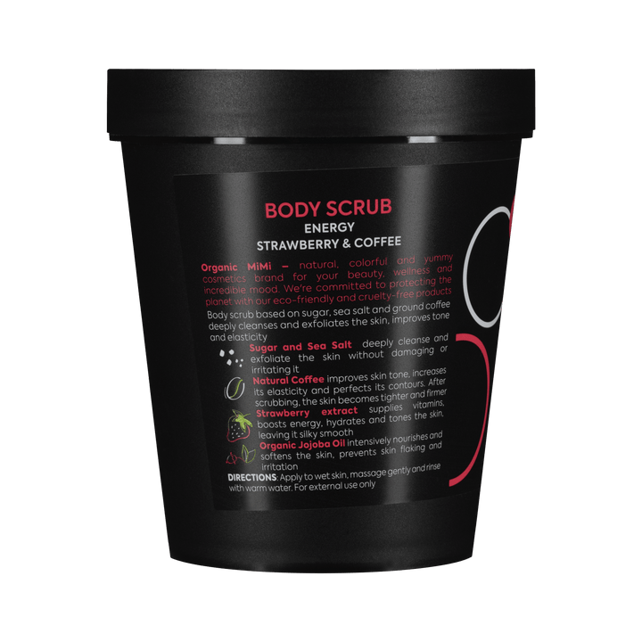 Organic Mimi, Body Scrub Energy Strawberry & Coffee, 250 g