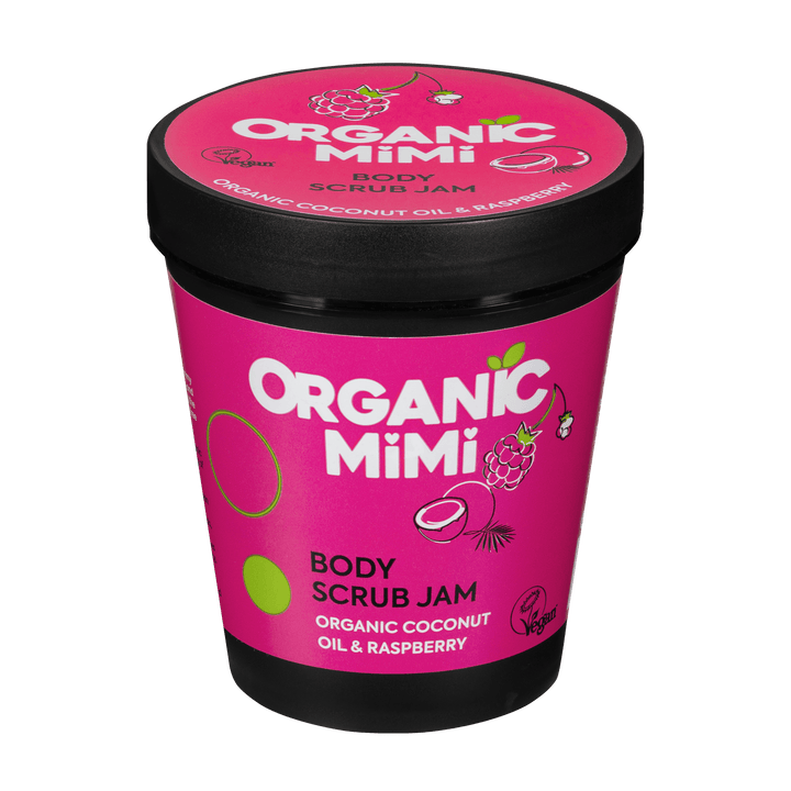 Organic Mimi, Body Scrub Jam Coconut & Raspberry, 250 g