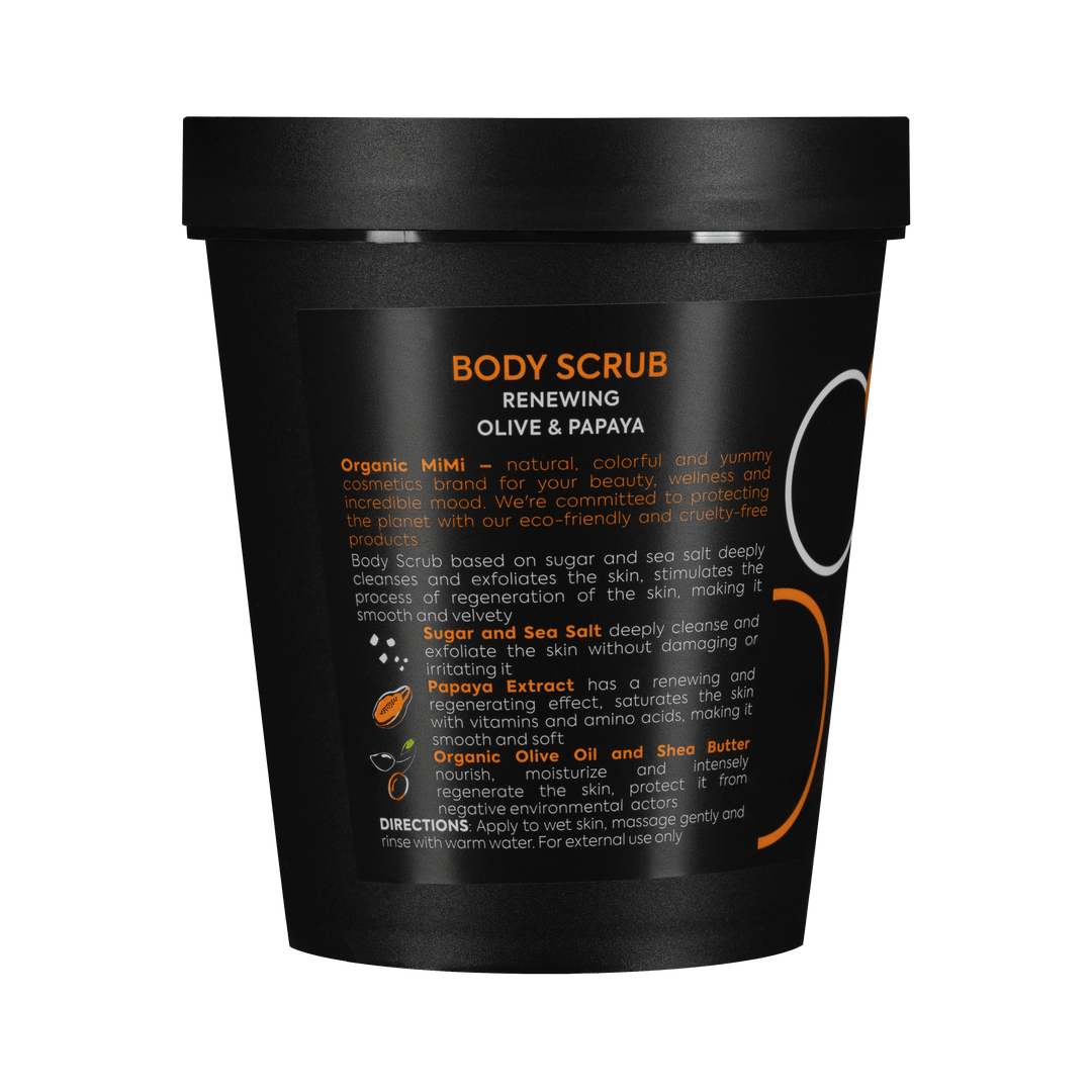 Organic Mimi, Body Scrub Renewing Olive & Papaya, 250 g
