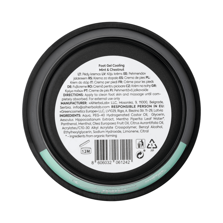 Organic Mimi, Foot Gel Cooling Mint & Chestnut, 50 ml