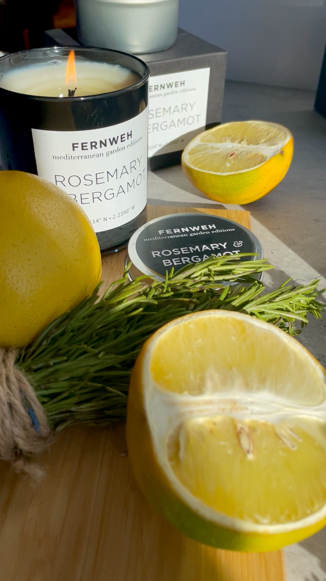 Rosemary & Bergamot Scented Soy Candle