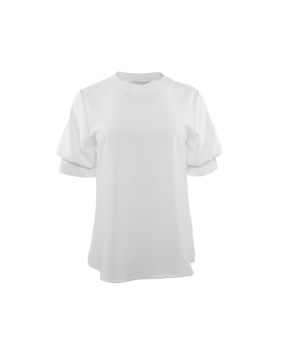 Dione Short Sleeve Pleated Neck Top