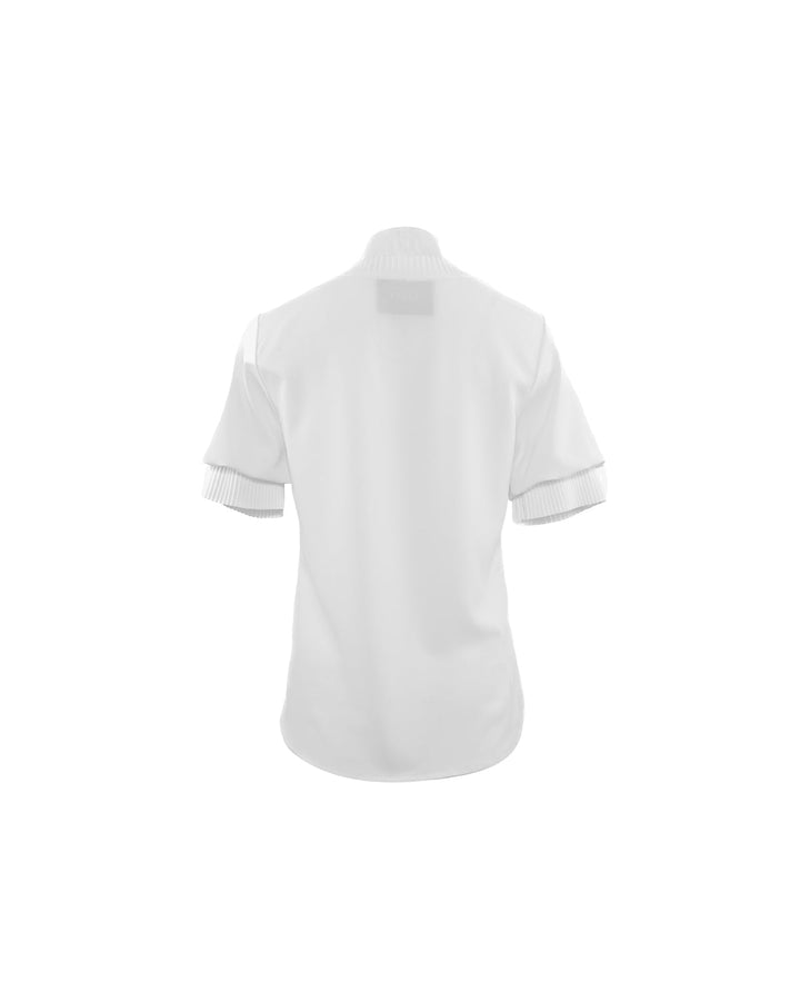 Dione Short Sleeve Pleated Neck Top