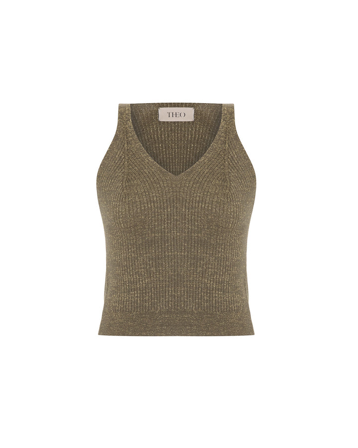 Shakti Shimmer Ribbed V-Tank