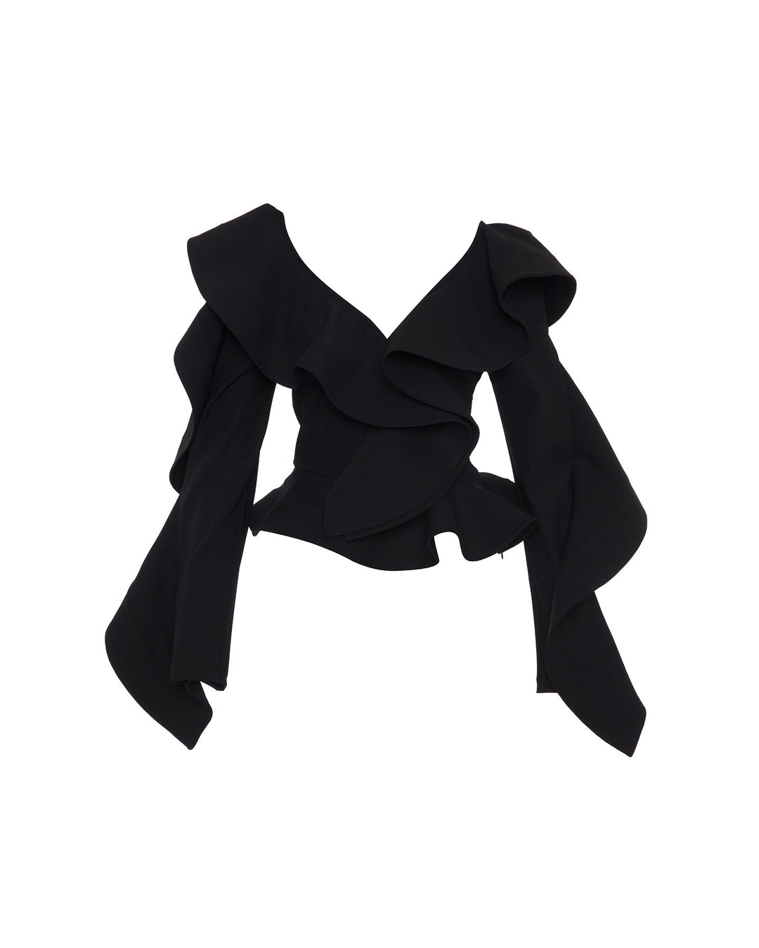 Gaia Ruffle Shoulder V-Neck Top