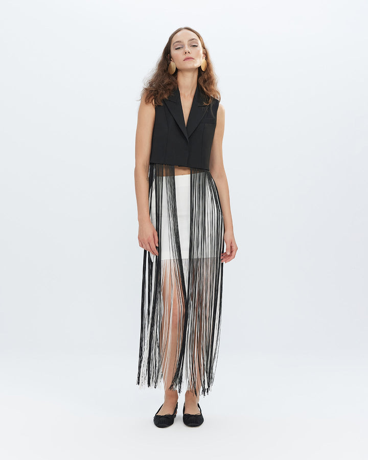 Atlas Fringed Sleeveless Blazer