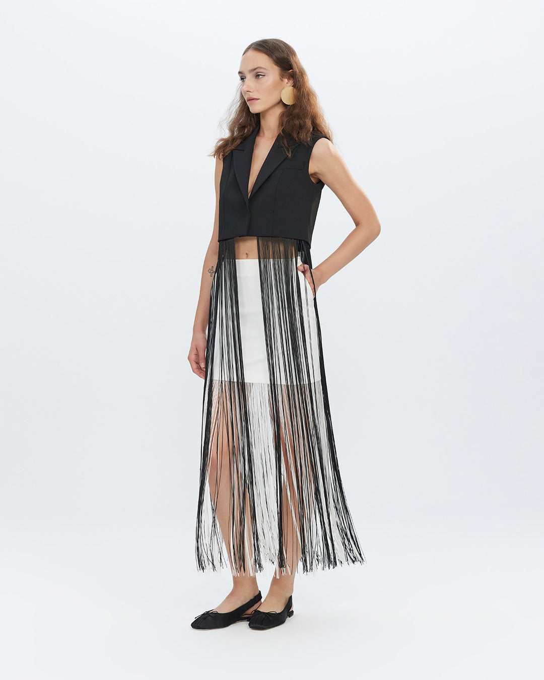Atlas Fringed Sleeveless Blazer