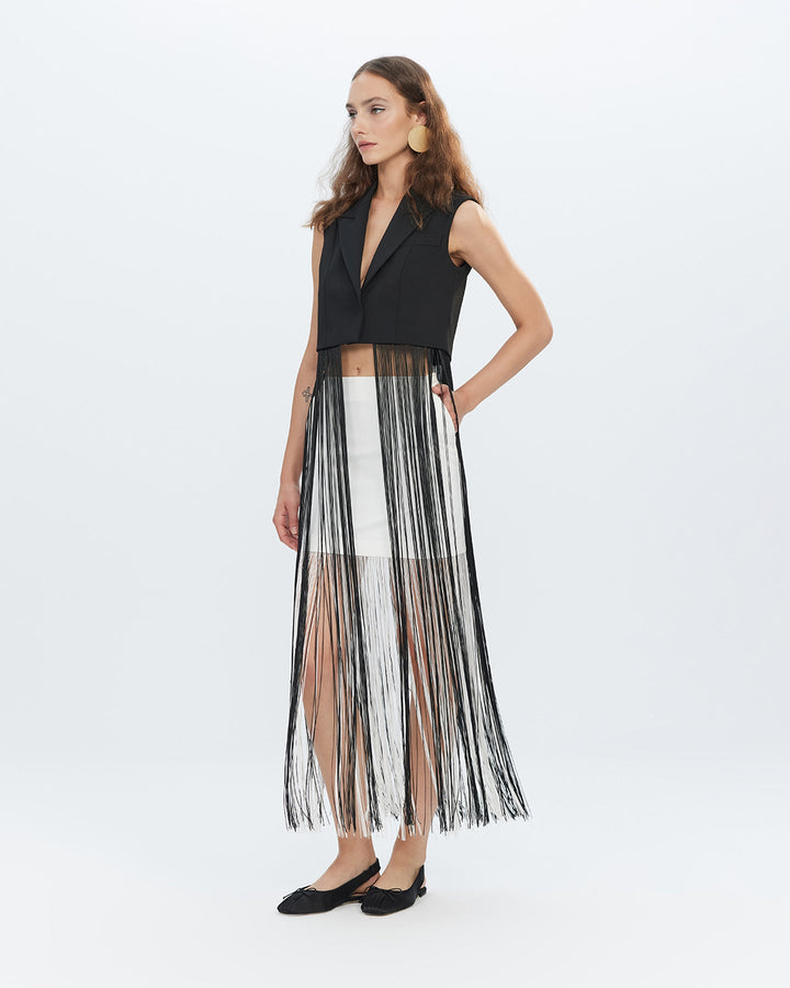 Atlas Fringed Sleeveless Blazer