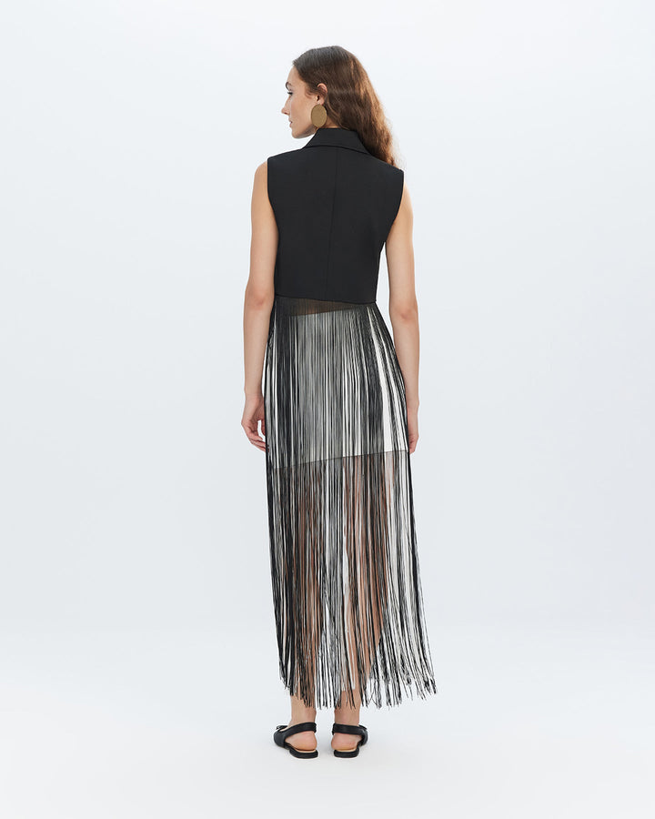 Atlas Fringed Sleeveless Blazer