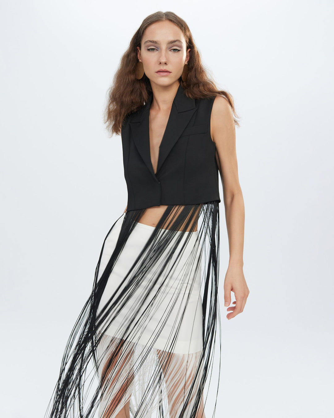 Atlas Fringed Sleeveless Blazer