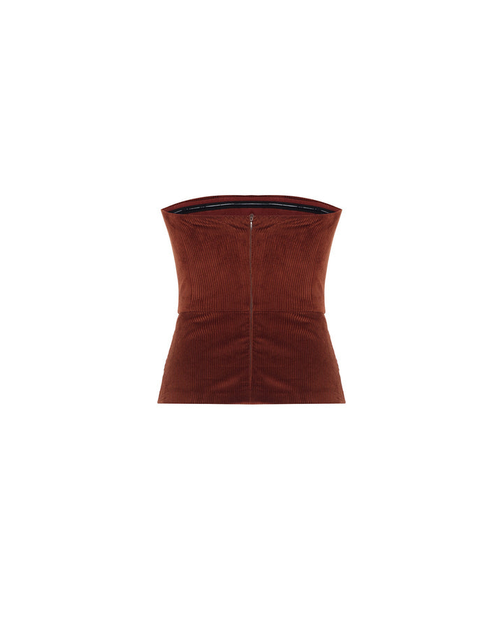 Clotho Corduroy Strapless Bustier
