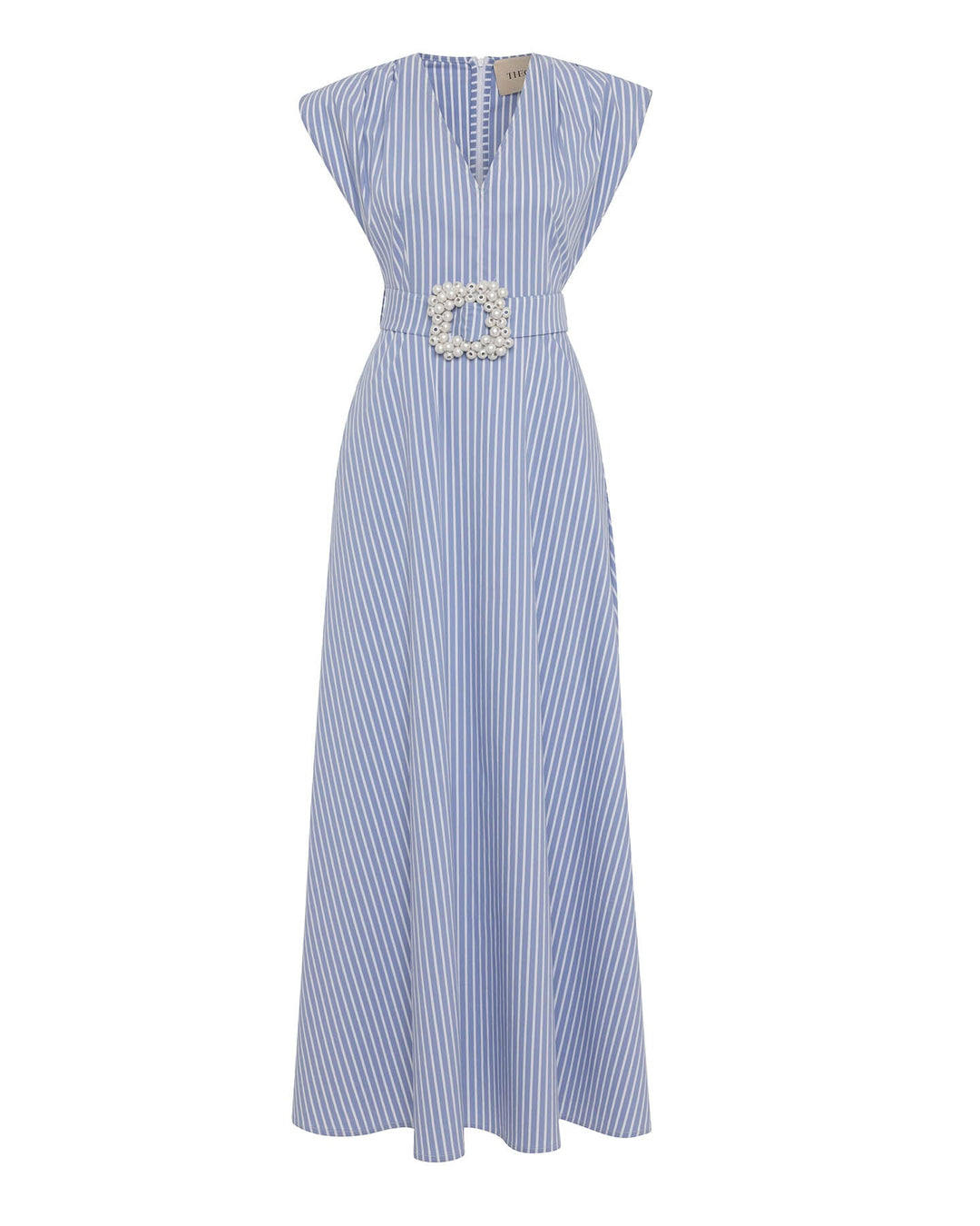 Echo Beaded Belt V-neck Shirtdress
