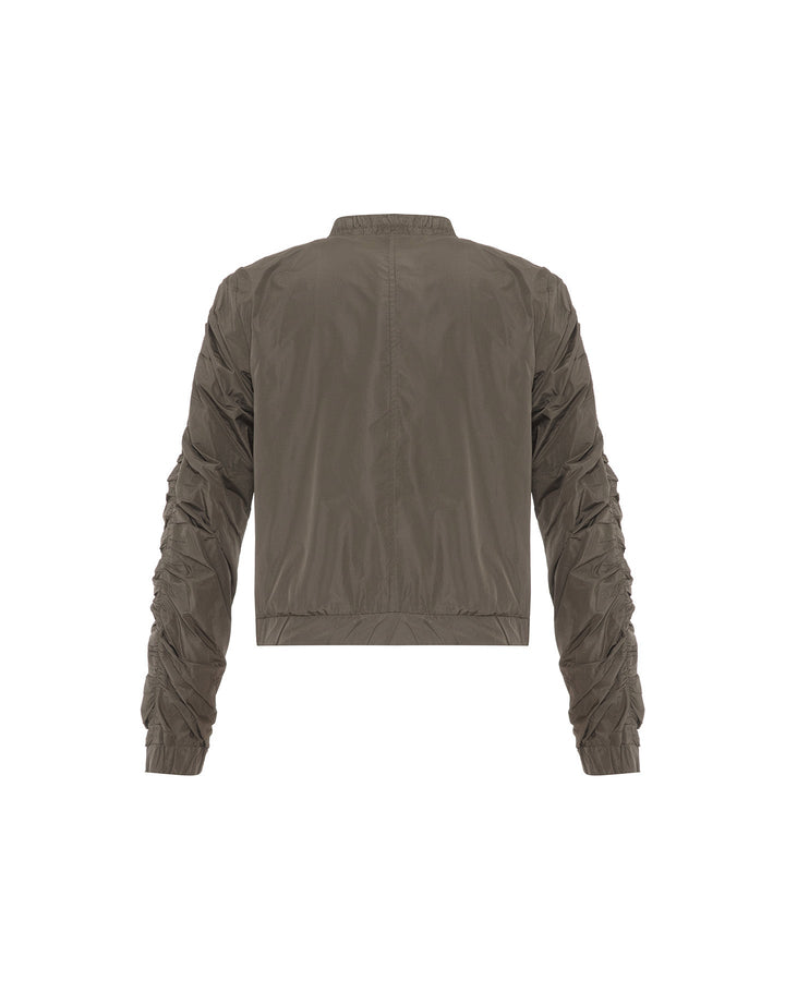 Theia Zip Taffeta Bomber