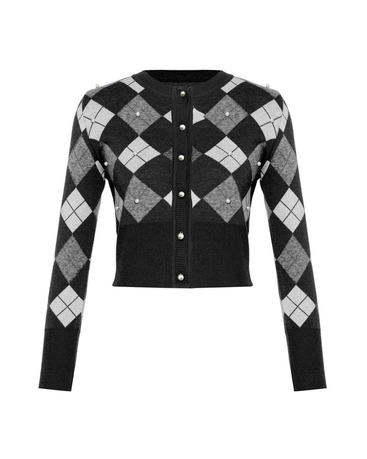 Nomia Plaid Pearly Cardigan