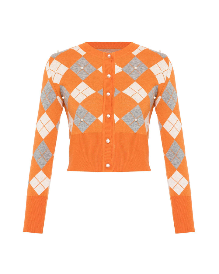 Nomia Plaid Pearly Cardigan