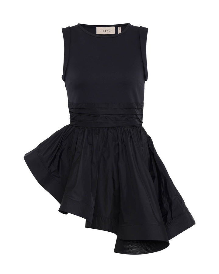 Theia Peplum Mix-Media Top