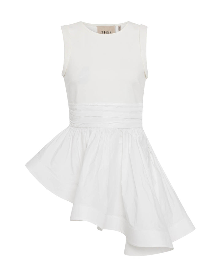 Theia Peplum Mix-Media Top