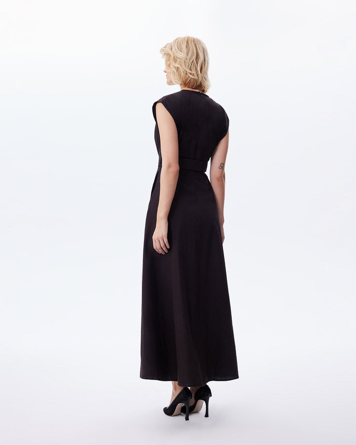 Echo Beaded Belt V-neck Shirtdress