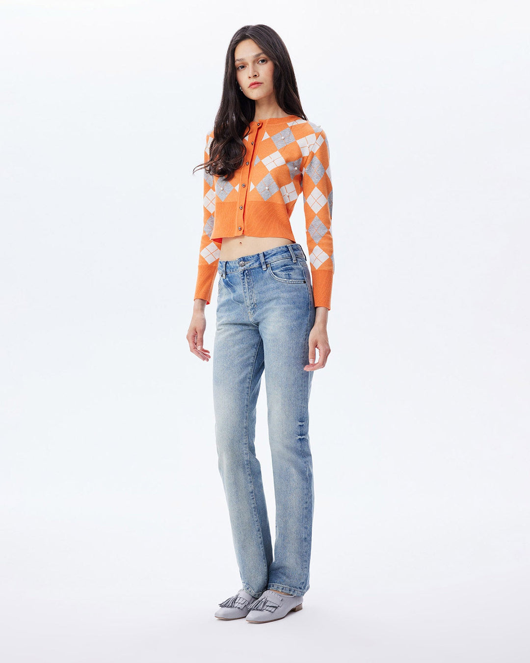 Nomia Plaid Pearly Cardigan
